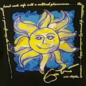 Men's Eric Clapton Edition Hard Rock Cafe Denver Black T-Shirt Sun Graphic Sz L